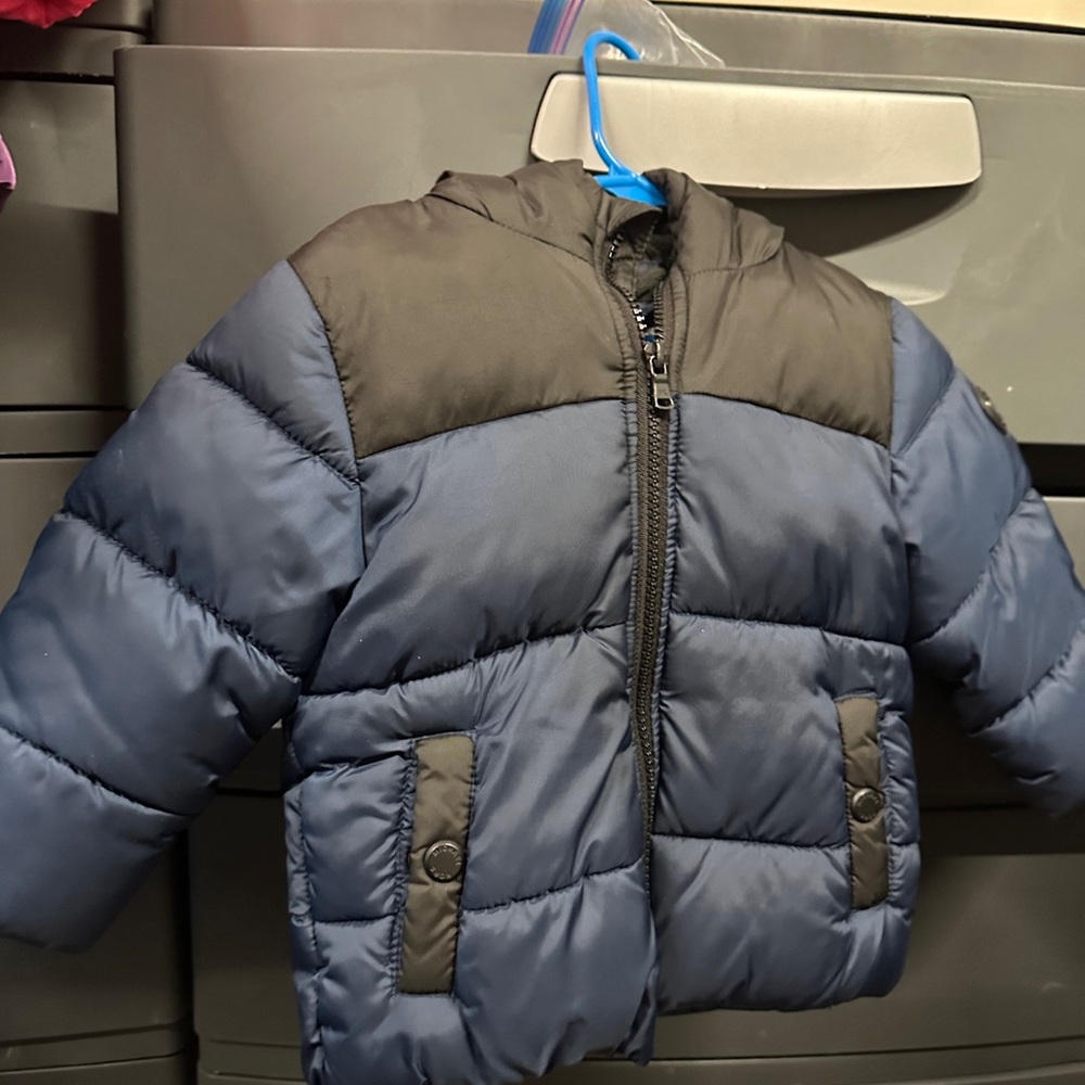 Children's Blue and Black Puffer Jacket